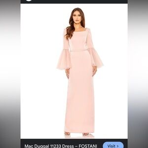 Mac Duggal Blush Long Sleeve Gown
